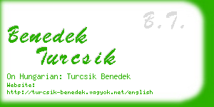 benedek turcsik business card